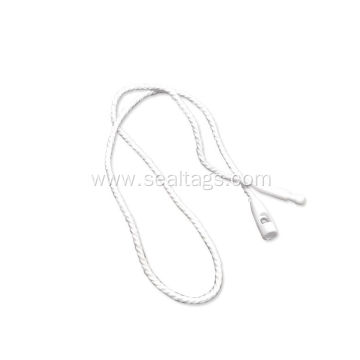 Plastic merchandise string tags with polyester cord